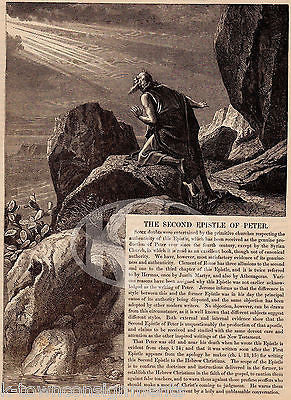 Peter's Epistle Letter Antique Graphic Illustrated Bible Commentary Print 1872 - K-townConsignments
