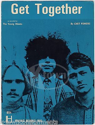YOUNG BLOODS GET TOGETHER ROCK MUSIC SONG & LYRICS VINTAGE SHEET MUSIC 1963 - K-townConsignments