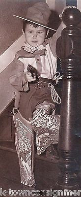 ROY ROGERS & TRIGGER CHRISTMAS MORNING BOY IN COSTUME LARGE VINTAGE PHOTO 11x14 - K-townConsignments
