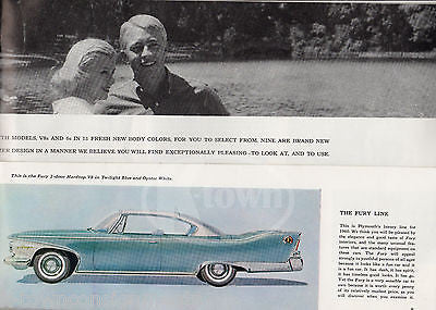 PLYMOUTH FURY BELVEDERE & SAVOY VINTAGE GRAPHIC ADVERTISING SALES BROCHURE BOOK - K-townConsignments