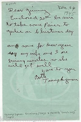 TOMMY LYMAN TORCH SONG SINGER & STAGE ACTOR AUTOGRAPH SIGNED CHRISTMAS LETTER - K-townConsignments