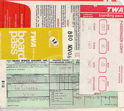 TWA AIRLINES CHICAGO TO NEW YORK VINTAGE GRAPHIC ADVERTISING FLIGHT TICKET STUB - K-townConsignments