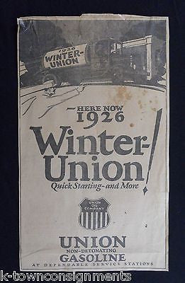 WINTER UNION OIL & GASOLINE ANTIQUE NEWSPAPER ADVERTISING POSTER PRINT 1923 - K-townConsignments