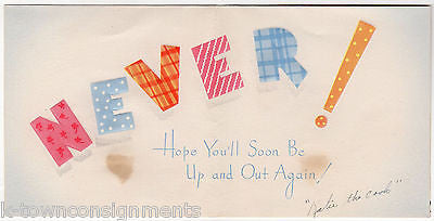 White Elephant Never Forgets You Vintage Graphic Art Get Well Greetings Card - K-townConsignments