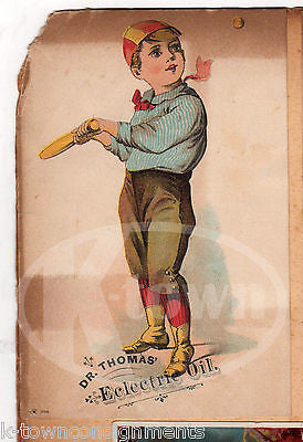 DR. THOMAS' ECLECTRIC OIL QUACK MEDICINE BASEBALL BLACK AMERICANA TRADE CARDS - K-townConsignments