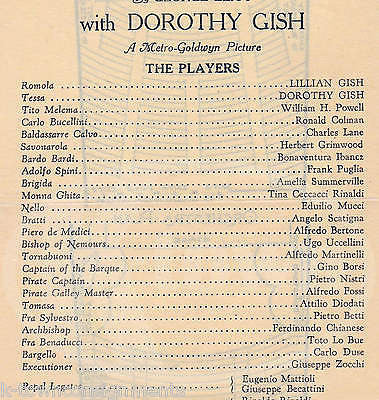 LILLIAN GISH DOROTHY GISH ROMOLA ACTRESS ANTIQUE NEW PARK THEATRE ADVERTISING - K-townConsignments