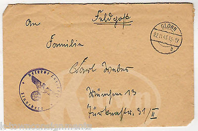 GLONN GERMANY VINTAGE WWII GERMAN SOLDIER FELDPOST STAMPED LETTER 1943 - K-townConsignments