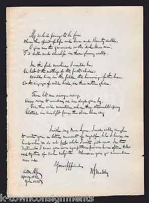 W. J. MALTBY SUTTON MASS ORIGINAL POEM AUTOGRAPH SIGNED YALE COLLEGE LETTER - K-townConsignments