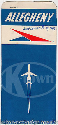 ALLEGHENY AIRLINES NEW YORK VINTAGE GRAPHIC ADVERTISING FLIGHT TICKET STUB - K-townConsignments