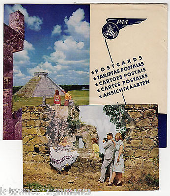 PAN AMERICAN AIRWAYS VINTAGE GRAPHIC ADVERTISING POSTCARD FLIGHT PACKET & FLYERS - K-townConsignments