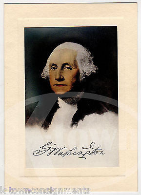 PRESIDENT GEORGE WASHINGTON VINTAGE GRAPHIC ART PRINT UNUSED GREETINGS CARD - K-townConsignments