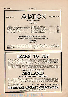 AVIATION AERONAUTICAL MAGAZINE JUNE 1924 ANTIQUE GRAPHIC ILLUSTRATED FLIGHT NEWS - K-townConsignments