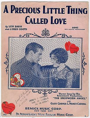 PRECIOUS LITTLE THING CALLED LOVE GARY COOPER MOVIE VINTAGE SHEET MUSIC 1928 - K-townConsignments