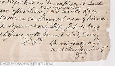 RICHARD COMBE ENGLISH PARLIAMENT POLITICIAN EARNSHILL HOUSE SIGNED LETTER 1779 - K-townConsignments