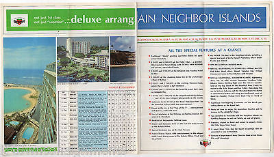 UNITED AIRLINES VINTAGE GRAPHIC ADVERTISING HAWAIIN FLIGHT PACKET & FLYERS - K-townConsignments