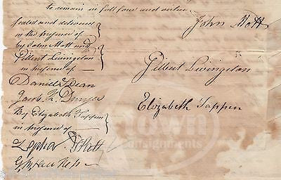 GILBERT LIVINGSTON JOHN MOTT ZEPHANIAH PLATT NY REVOLUTIONARY WAR AUTOGRAPHS - K-townConsignments