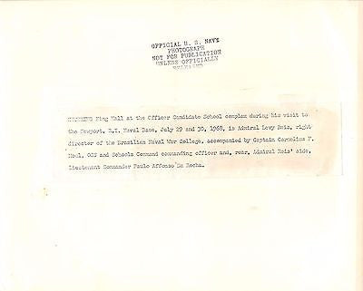 NEWPORT PHODE ISLAND NAVAL BASE OFFICER CANDIDATE SCHOOL ADMIRAL LEVY 8x10 PHOTO - K-townConsignments