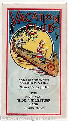 NATIONAL SHOW & LEATHER BANK VACATION CLUB CANOE GRAPHIC ADVERTISING INK BLOTTER - K-townConsignments