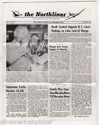 NORTH CENTRAL AIRLINES VINTAGE NORTHLINER GRAPHIC ADVERTISING NEWSLETTER 1956 - K-townConsignments