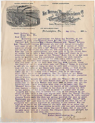 THOMAS MANUFACRTURING FARM EQUIPMENT PHILADELPHIA PA ANTIQUE ADVERTISING LETTER - K-townConsignments