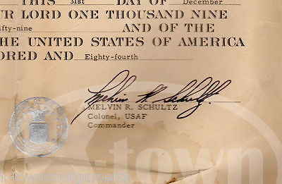 CAREER US AIR FORCE Sgt COLLIER ORIGINAL AUTOGRAPH SIGNED RETIREMENT CERTIFICATE - K-townConsignments
