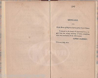 JAMES MADISON BARBARY PIRATES US CONSUL KIDNAPPING ANTIQUE REPORT PAMPHLET 1815 - K-townConsignments