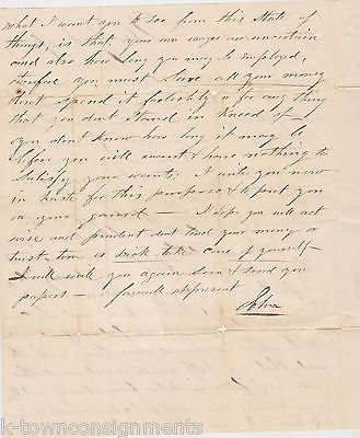 NEW YORK CITY ECONOMIC HARDSHIPS ANTIQUE HANDWRITTEN LETTER WARNING BROTHER 1829 - K-townConsignments