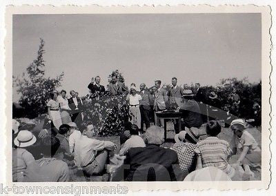 MARCHING BAND PARADE SCENE & POLITICAL SPEECH VINTAGE SNAPSHOT PHOTOS LOT - K-townConsignments