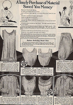 LADIES PAJAMAS WOMENS FASHIONS ANTIQUE ART DECO ADVERTISING SALES CATALOG PRINT - K-townConsignments