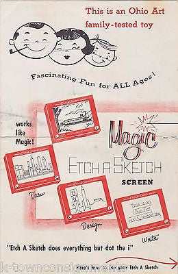 MAGIC ETCH A SKETCH OHIO ART KIDS DESIGN TOY VINTAGE GRAPHIC ADVERTISING FLYER - K-townConsignments