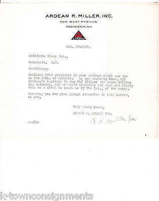 ARDEAN MILLER COAL CEMENT ROCHESTER NY ANTIQUE AUTOGRAPH SIGNED LETTERHEAD 1927 - K-townConsignments