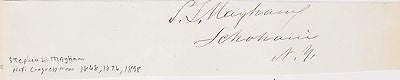 STEPHEN MAYHAM NEW YORK CONGRESSMAN ANTIQUE AUTOGRAPH SIGNATURE - K-townConsignments