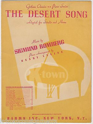 SIGMUND ROMBERG THE DESSERT SONG VINTAGE PIANO SHEET MUSIC 1941 - K-townConsignments