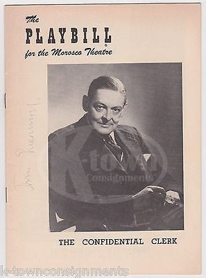 JOAN GREENWOOD CONFIDENTIAL CLERK ORIGINAL AUTOGRAPH SIGNED THEATRE PLAYBILL - K-townConsignments