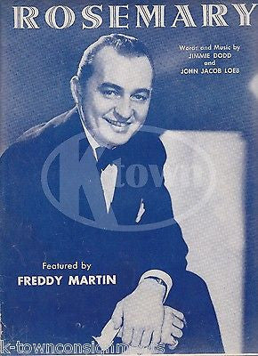 FREDDY MARTIN ROSEMARY SONG MUSIC & LYRICS VINTAGE SHEET MUSIC 1945 - K-townConsignments