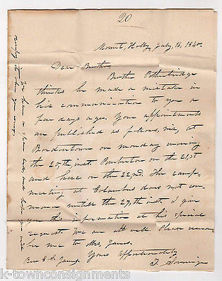 CHAPLAIN SOVEREIGN MT HOLLY NEW JERSEY 5th REGIMENT CIVIL WAR SIGNED LETTER 1840 - K-townConsignments