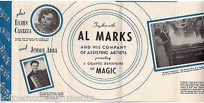 MAGICAL AL MARKS MAGIC VARIETY SHOW VINTAGE AUTOGRAPH SIGNED ADVERTISING POSTER - K-townConsignments