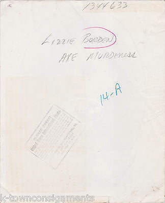 LIZZIE BORDEN FALL RIVER MA AXE MURDERS ANTIQUE GRAPHIC ART NEWS PRESS PHOTO - K-townConsignments