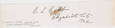 CLINTON COBB NORTH CAROLINA CONGRESSMAN ANTIQUE AUTOGRAPH SIGNATURE - K-townConsignments