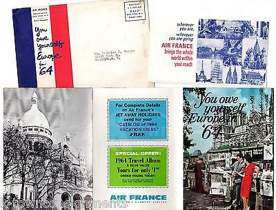 AIR FRANCE EUROPEAN VACATION VINTAGE GRAPHIC ADVERTISING TRAVEL BROCHURE MAILER - K-townConsignments