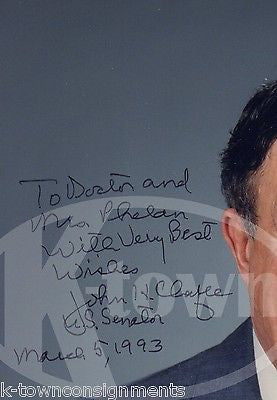 JOHN CHAFEE RHODE ISLAND GOVERNOR SENATOR ORIGINAL AUTOGRAPH SIGNED SENATE PHOTO - K-townConsignments