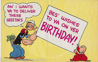 Popeye the Sailor & Swee'pea Vintage Bud Sagendorf Graphic Art Birthday Card - K-townConsignments