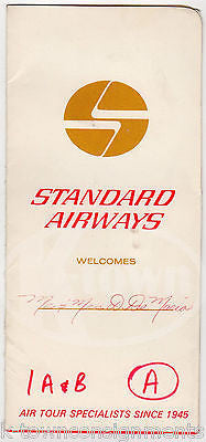 STANDARD AIRWAYS CHARTER FLIGHT VINTAGE GRAPHIC ADVERTISING FLIGHT TICKET STUB - K-townConsignments
