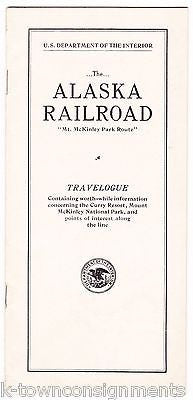 THE ALASKA RAILROAD McKINLEY NATIONAL PARK CURRY RESORT ANTIQUE MAP TRAVEL GUIDE - K-townConsignments
