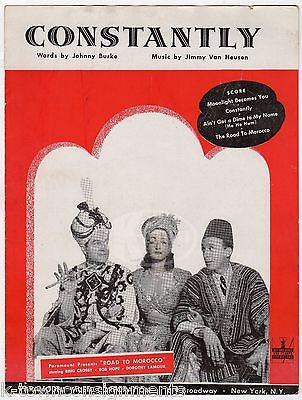 BOB HOPE CONSTANTLY ROAD TO MOROCCO MOVIE VINTAGE GRAPHIC SHEET MUSIC 1942 - K-townConsignments