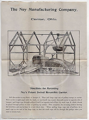 NEY MANUFACTURING HAY TOOLS CANTON OHIO ANTIQUE GRAPHIC ADVERTISING POSTER 1893 - K-townConsignments