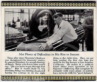 HARVEY FIRESTONE TIRES  ANTIQUE ART DECO GRAPHIC ILLUSTRATED ADVERTISING BOOK - K-townConsignments