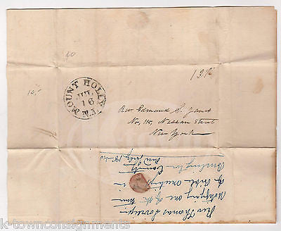 CHAPLAIN SOVEREIGN MT HOLLY NEW JERSEY 5th REGIMENT CIVIL WAR SIGNED LETTER 1840 - K-townConsignments