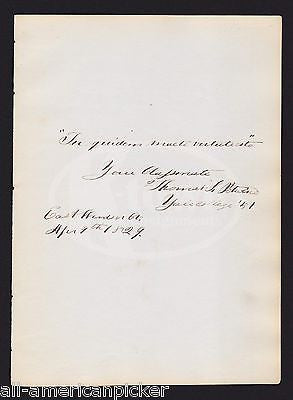 REV. THOMAS S. POTWINE EAST WINDSOR CT ANTIQUE YALE COLLEGE GRADUATION AUTOGRAPH - K-townConsignments