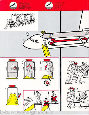 PAN AMERICAN AIRLINES 727 FLIGHT VINTAGE GRAPHIC ADVERTISING SAFETY POSTER CARD - K-townConsignments